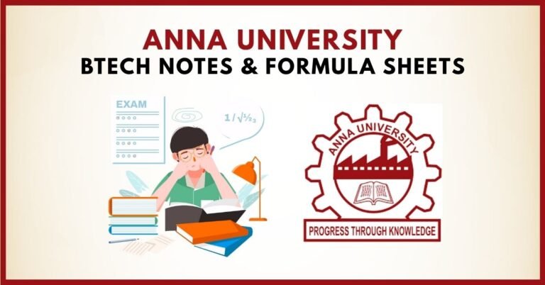 Anna University BTech Notes & Formula Sheets