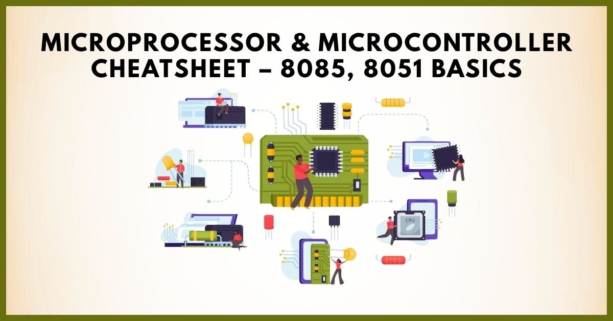 Microprocessor & Microcontroller Cheatsheet (8085 & 8051) – Quick ...